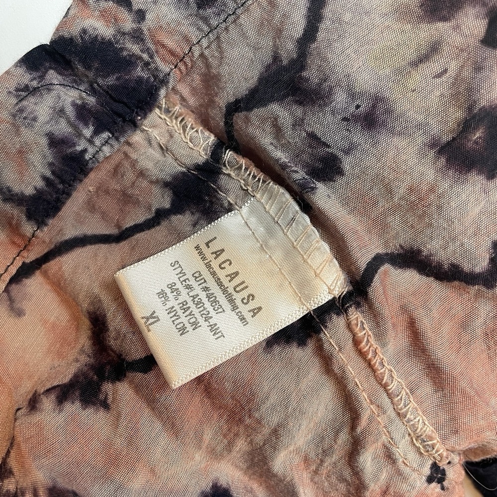 LACAUSA LA CAUSA Tie Dye Crinkle Midi Dress Sleeveless Boho Festival Beach XL - Picture 5 of 6
